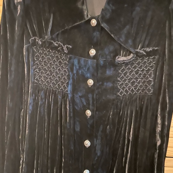 Vintage Anna Sui Black Velvet Dress - Picture 2 of 7